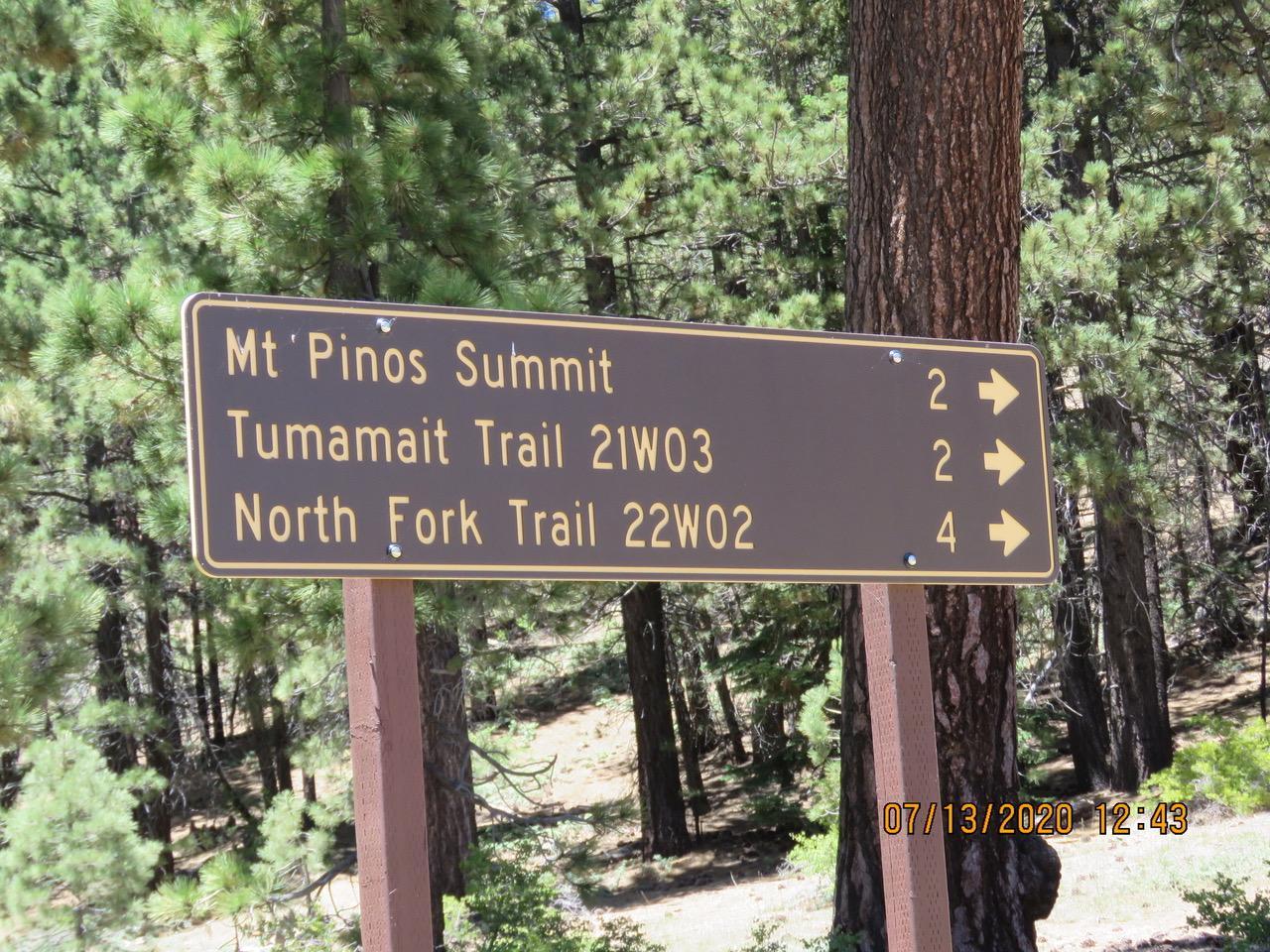 Photo of Vincent Tumamait Trail sign on Mt. Pinos